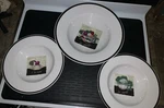 3PC Set Trattoria Crate & Barrel Pasta Salad Serving 2 Bowls Portugal. Fixed Price $65.00.