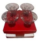 4 Christmas Pfaltzgraff Winterberry Hp Glass Lrg Footed Dessert Bowls New #1 Fun. Fixed Price $33.25.