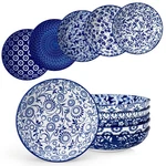 Vancasso Selene 8.5" Pasta Bowls Set Of 6, 40 Porcelain Oz, Cobalt Blue. Fixed Price $57.99.
