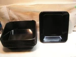 6 X G.e.t. Enterprises ML-177-B Square 3 Qt. Bowl, Black Ridge Design Nice!. Fixed Price $24.99.
