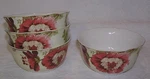 Set Of 4 Cereal / Soup Bowls - 222 Fifth Summer Botanical Lutece Fleur Rouge. Fixed Price $34.99.