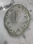 Antique Wedgwood & Co Lid Vegetable Dish Royal Semi Porcelain Green Gold 1890. Fixed Price $31.00.