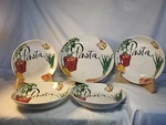 Lorren Home Trends 5 Piece Porcelain Pasta Set With Vegetable Design. Fixed Price $31.00.