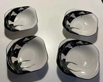 4 Sango China Quadrille Black Lilies Soup 7 Bowls S101. Free Shipping. Fixed Price $36.89.