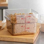 CAMBRO12QT.CLEAR Square Polycarbonate Food Storage Container W/lid 12SFSCW135. Fixed Price $21.00.