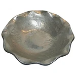 Hand Forged Wrought Aluminum Large 13" Salad Serving Bowl Engraved Shrimp Motif. Fixed Price $22.00.