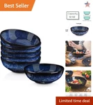 Fluted Stoneware Bowls - 32OZ Soup Dishwasher Microwave Safe Set Of 6. Fixed Price $76.99.