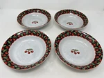 Set Of 4 Sakura Cherries Soup Salad Cereal Bowl 7.5" Fruit Black & Red Cherry. Fixed Price $27.95.