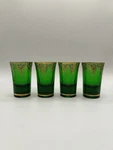 Mcm Italian Jay Set Of 4 Emerald Green Gold Filigree Shot Glasses Vintage. Fixed Price $40.00.