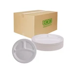 Eco Products Compostable 3 Compartment Vanguard 10" Paper Plates, Case Of 500.... Fixed Price $135.68.