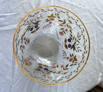 Handblown 22K Trim/hand Painted/ Amelia Floral Romanian 11" Bowl With Box!. Fixed Price $62.50.