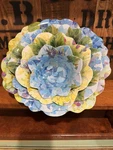 Set Of 4 Nicole Miller Hydrangea Floral Nesting Serving Bowls Dishes Melamine. Fixed Price $35.00.