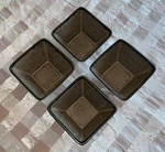 Mint Set Of 4: Oneida Tremiti Square Bowls Beige Brown Stoneware Soup Cereal Tan. Fixed Price $19.97.