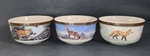 Vintage National Wildlife Federation Lynx Wolf & Fox 5.75" Cereal Bowl Lot Of 3. Fixed Price $24.99.