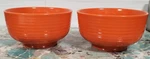 2 Royal Norfolk Orange Soup Cereal Bowls Ribbed Footed. Fixed Price $19.95.