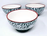 Pioneer Woman Traveling Vines Flowers Red Rim Teal Soup/cereal Bowl Vintage. Fixed Price $45.00.