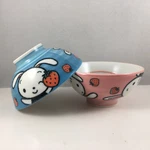 Set Of Japanese Children Rice Bowls 4.25"D Porcelain Rabbits Made. Fixed Price $16.95.
