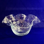 Blenko Vtg #3716 Clear Glass Bowl Big 11 Crackle Ruffled Fluted Crystal Nice!. Fixed Price $27.00.