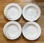 Kate Spade New York By Lenox Platinum Belle Boulevard Soup Bowls 9" Set Of 4. Fixed Price $200.00.