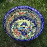 Unikat Polish Pottery Bowl 7.75 Hand Painted Stoneware Ceramika Artystyczna. Fixed Price $219.00.