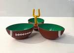 8 Amscan Vtg Football American Dish Connected Field Goal Condiments Chips Dips. Fixed Price $29.99.