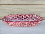 Temp-tations Ovenware Old World Red Lattice Weave Oval Bread Serving Basket. Fixed Price $22.99.