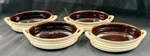 Crate & Barrel Oval Casserole Set Of 4 Au Gratin Bowls Brunswick Stoneware Brown. Fixed Price $34.95.