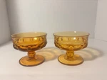 Indiana Whitehall Glass Footed Sherbert Amber Ice Cream Bowl Set Of 2. Fixed Price $26.50.
