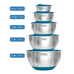 10-PC Stainless Steel Mixing Set W/ Lids Non-slip Base Nesting Prep. Fixed Price $64.45.