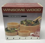 New Vintage Winsome Salad Bowl Set 7 Pcs Natural Hardwood Blond Finish. Fixed Price $24.95.