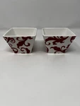 Fiori Red / Simple Serve By Ciroa Square Individual Appetizer Bowl Set Of 2 New. Fixed Price $20.88.