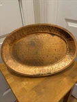 Old Dutch International Solid Copper W/brass Hammered Tray Platter 16 By 11. Fixed Price $30.00.