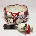 St. Nicholas Square Peppermint Lane Dip Mix Set Bowl And Spreader Christmas. Fixed Price $11.95.