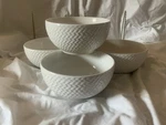 4 Pfaltzgraff Winston Chevron Woven Cereal Soup Bowls White Deep. Fixed Price $22.99.