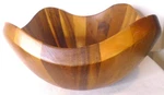 Nambe Anvil Acacia Wood Salad Bowl, 14". Fixed Price $30.00.