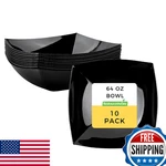 Restaurantware Moderna 64OZ Square Black Disposable Plastic Bowls 10 Count. Fixed Price $68.19.