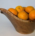 Handcrafted Carved Live Edge Wooden Fruit Bowl Rustic Centerpiece. Fixed Price $107.95.