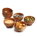 Set Of 6 Acacia Wood Small Bowls, 4 Fl Oz 3.2 * Inches Hand Carved .... Fixed Price $31.74.