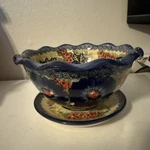 Polish Pottery Unikat 2PC Fruit Serve Bowl/underplate Colander K. Kaleta Cer-raf. Fixed Price $275.00.