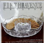 Fifth Avenue Ltd Crystal Portico 8" Cracker Condiment Serving Set Dip Bowl Box. Fixed Price $24.99.