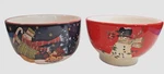 2 Snowman Holiday Ceramic Bowls-certified International-artist: Susan Winget. Fixed Price $17.00.