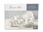 Maison Home 22-PIECE White Stoneware Dinnerware Set For 4 Plates Bowls Mugs. Fixed Price $50.00.