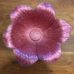 11 Inch Julia Knight Enameled Cast Aluminum Lily Bowl Raspberry. Fixed Price $19.00.