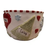 Mud Pie Christmas Serving Bowl 3D Cookie Cutouts Reindeer Snowflake 7.5"WX4.5"T. Fixed Price $14.95.