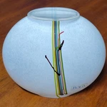 Kosta Boda Swedish Art Glass Rainbow Vase Bertil Vallien Vintage Signed. Fixed Price $33.58.