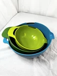 Joseph 3 Nesting Bowls Set Green & Blue Spouts Non Skid Bpa Free Fsh. Fixed Price $32.99.