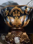 Decorative Hand Painted Fruit Bowl With 3 Sphere Balls Antique Style Multicolor. Fixed Price $75.00.