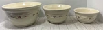 Longaberger Pottery Woven Traditions Red Nesting Mixing Bowls Set- 6", 8", 10". Fixed Price $110.00.