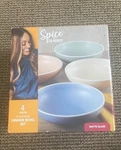 Spice By Tia Mowry Creamy Tahini 4-PIECE Stoneware Dinner Bowl Set. Fixed Price $24.99.