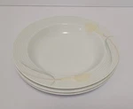 Set Of 3 Mikasa Serenade Yellow LDB12 Rimmed Soup Bowls 9". Fixed Price $35.00.